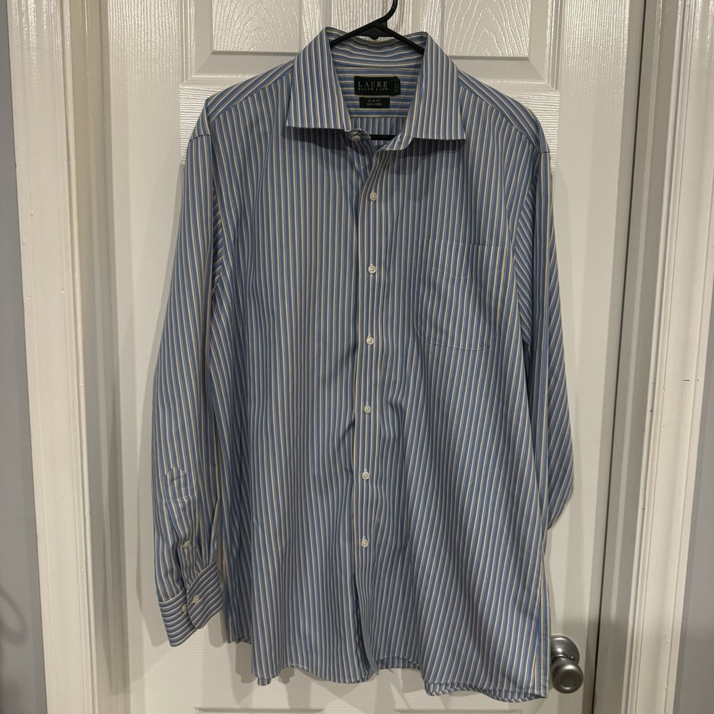 Mens LAUREN by‎ Ralph Lauren Dress Shirt - Long Sleeve - Size 17 1/2 34/35